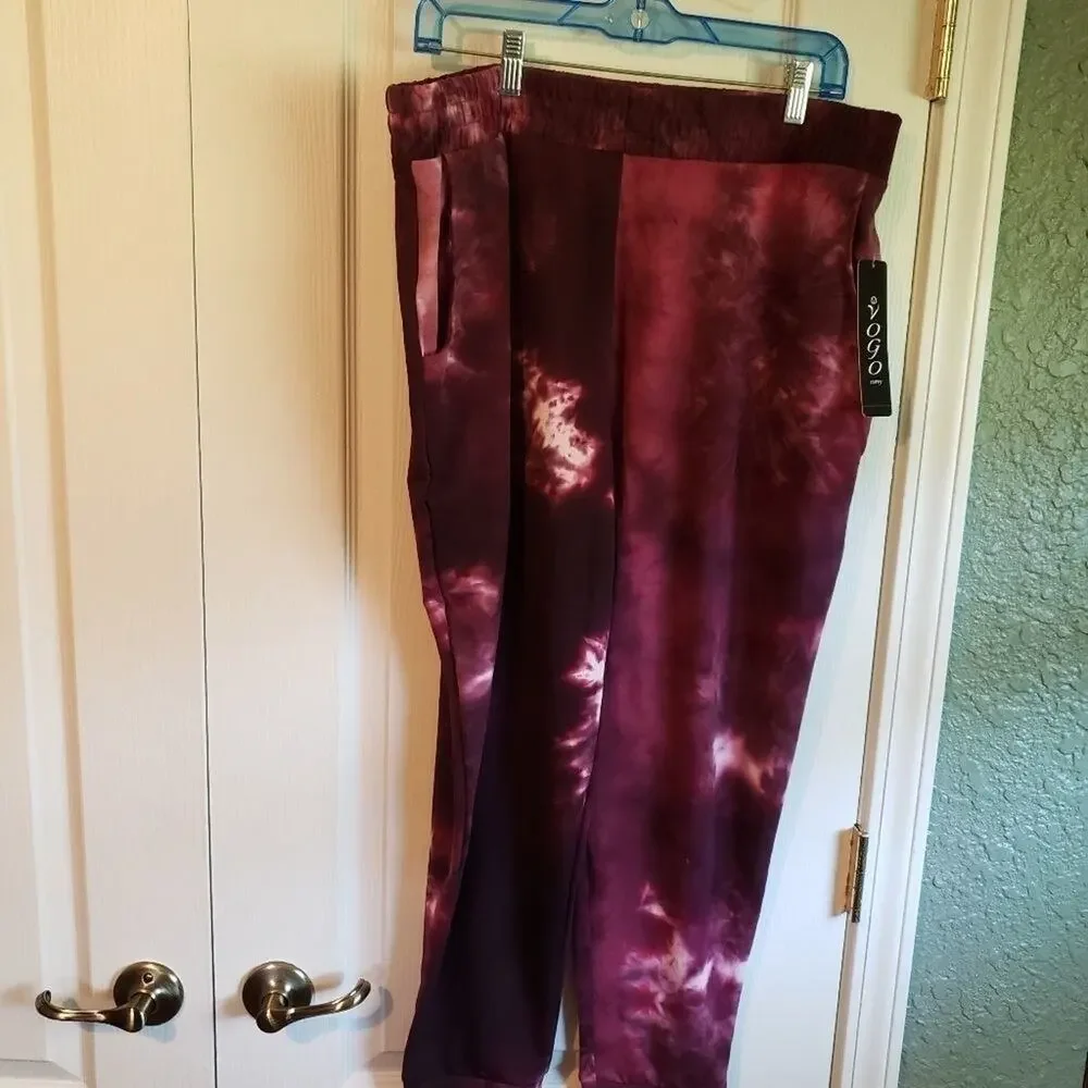 NEW VOGO Athletica tye dyed moisture wicking leggings 2X 3X